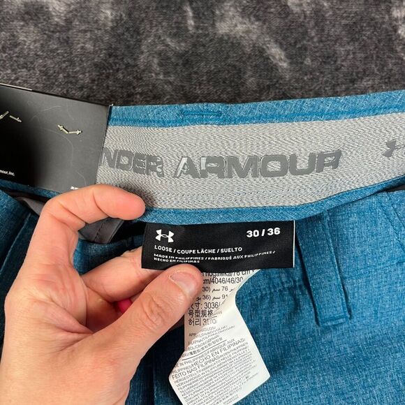 Under Armour Golf Loose Straight Men's Pants Blue 30X36 (30X34.5) NWT Stretch - Picture 4 of 11